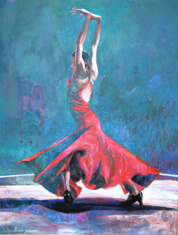 フラメンコ画　フレッチャー・シブソープ　版画　額装付き kalons：現代アートのレビューポータル